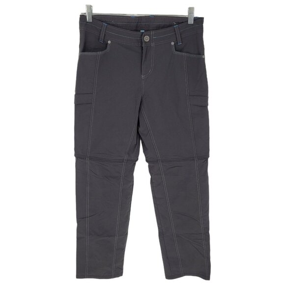 Kuhl womens 10 Reg gray Anika convertible soft shell pants blue trim - Picture 1 of 11